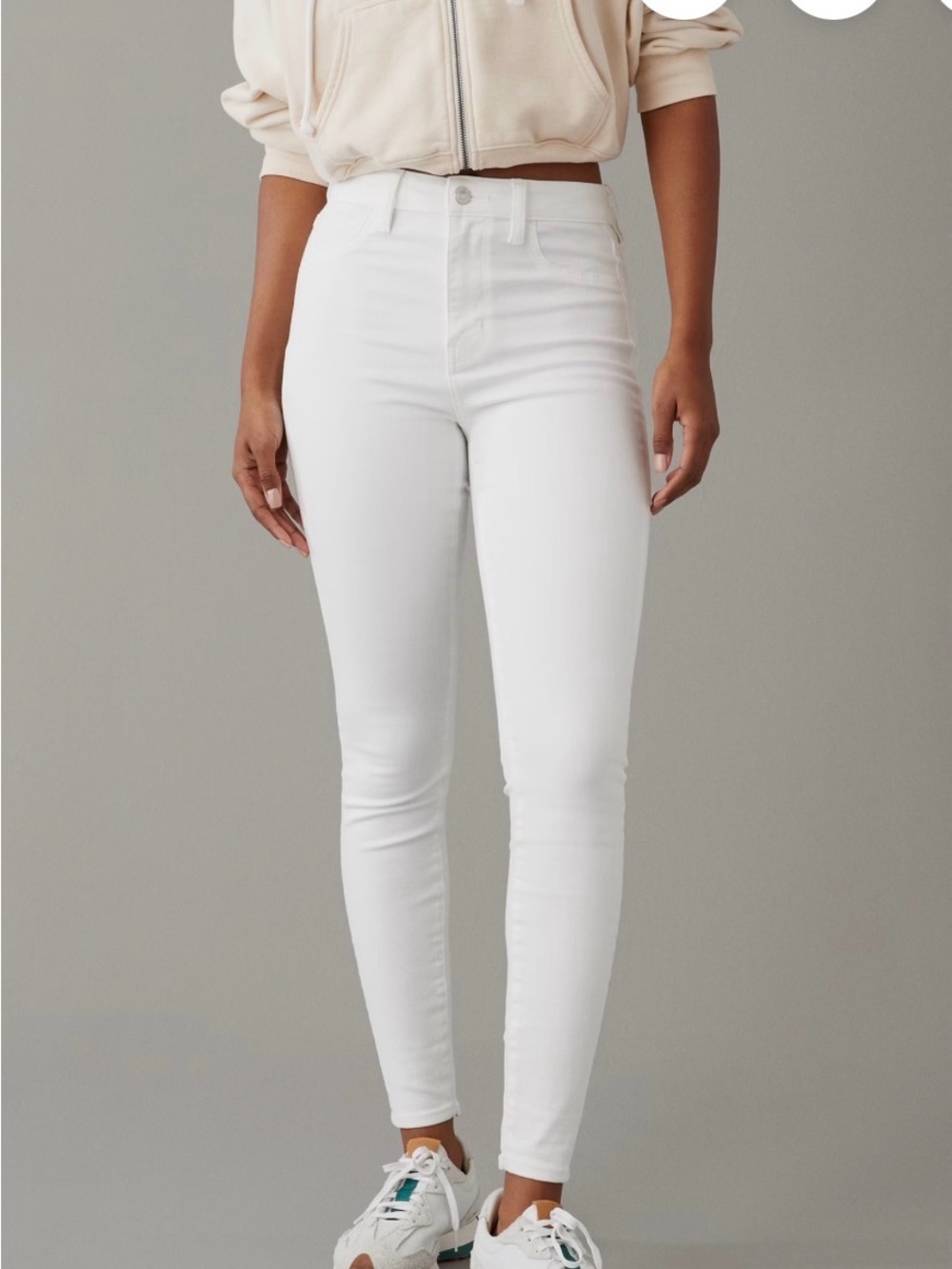 American Eagle Outfitters White next level stretch High-Rise Jeggings Sz 6 - Picture 3 of 5
